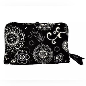 Vera Bradley Thirty One Black White Onyx Medalian 5.5x9" Makeup Organizer